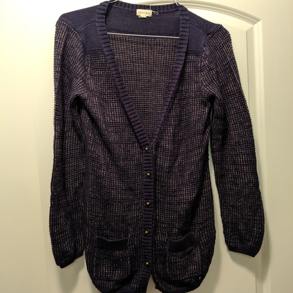 Maison Jules long Navy cardigan